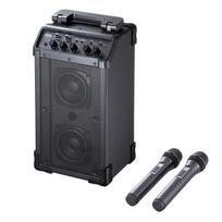 Sanwa Supply Wireless Microphone and Speaker Includes 2 Microphones and Simultaneous Audio and Music for and Set, 40W, Bag, AC/Battery Powered, juoda