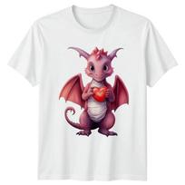 Baby Dragon Holding Heart Unisex TShirt Graphic Tee S