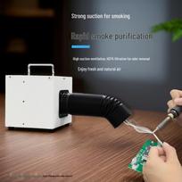 Graviravimo nagų dailės dulkių surinkėjas ir litavimo dūmų valytuvas su aktyvuotos anglies filtru Desktop Brushless Collector balta