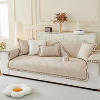 Korean Style Cotton Sofa Cushion Four Seasons Universal Non-Slip Seat Cushions Simple Modern Cotton Leather Sofa Cover Cover Cloth 70*70cm