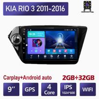 9 colių Android Carplay, skirtas Kia RIO 3 2011-2016 automobilių radijas Multimedijos vaizdo grotuvas GPS navigacija WIFI 4+64GB 2+32GB gray