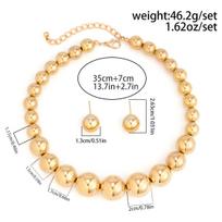 Large Beads Short Necklace Choker Punk Temperament Imitation Pearl Collar E1 auksas