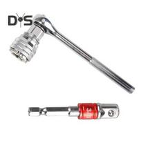 Reguliuojamas Universalus Lizdinis Raktas Įrankių Rinkinys Valdomas Viena Ranka Daugiafunkcis 10mm-19mm Lizdas Ratchet Sukimo Momento Raktas Lizdo Keitiklio Rinkinys 3pcs gray