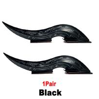 1Pair Universal Dragon Horn Car Roof Decoration Fins, 32 LED Light Modes, Touch Control Dimmable, 1500mAh Type-C Rechargeable juoda