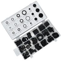 180-Piece Black Rubber Grommet & Cable Protector Kit 180PC Cable Grommet