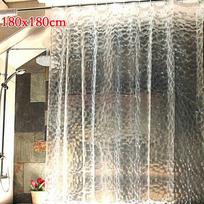 1 vnt. 180x180cm 3D Vonios Dušo Užuolaida Skaidri Storesnė Vandeniui Atspari Užuolaida balta