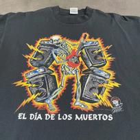 Vintage 90s Skeleton Dia De Los Muertos Day of the Dead T Shirt Slow Leak 4XL