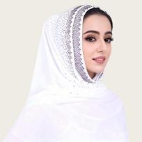 New Chiffon Muslim Instant Turban Solid Color Breathable Islamic Crinkle Shawl Full Cover Rhinestone Chiffon Scarf