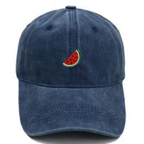 Watermelon Embroidered Baseball Cap Washed Cotton Visor Peaked Cap Adjustable Sun Protection Sunscreen Hats For Man Women