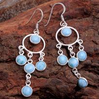 Prehnite Larimar juodo onikso auskarai, sidabriniai papuošalai, rankų darbo auskarai, dovanos jai