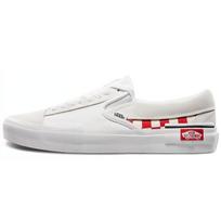 Vans Slip-On serijos apvaliu priekiu su raišteliais žemi drobės sportbačiai Unisex Raudoni Balti VN0A3WM5TLJ 35