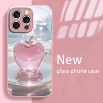 Exquisite Pink crystal apple phone case for iphone 17 pro max cover Built-in glass for iPhone 17 16 15 14 13 12 pm Pro Plus iPhone 11 Pro Max