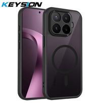 KEYSION Magnetic Phone Case for Xiaomi 17T Pro 5G Silicone+PC Matte Translucent Black Shockproof Cover for Xiaomi 17T 17T Pro for Xiaomi 17T juoda