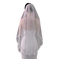 Romance Bridal Veils With Lace Trimmed Design Seethrough Veils Headpiece for Wedding Ceremony Bride Photography Accessory 1