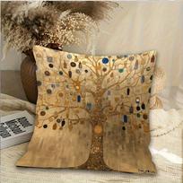 Gustav Klimt Gyvybės Medis Pagalvės užvalkalas Art Nouveau Auksinis Spaudinys Klasikinio Tapytojo Pagalvės dėklas Sofai Lova Sofa Peach skin 18*18(CM)-1Pcs
