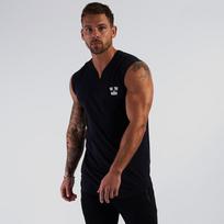 „Muscleguys“ vyriški madingi medvilniniai apatiniai sportiniai laisvalaikio marškinėliai be rankovių, treniruojantys „Fitness“ kvėpuojantys viršutiniai drabužiai XL juoda