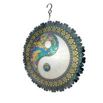 3D besisukantis vėjo varpelis, mandala, vėjo besisukantis lauko sodo balkonas, kiemo paukštis, nerūdijančio plieno dekoratyvinis kolibrio varpelis blue