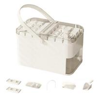 Double-Layer Ice Cube Tray One-Touch Cube Mold Release Ice with 56-Cubes BPA-Free smėlis