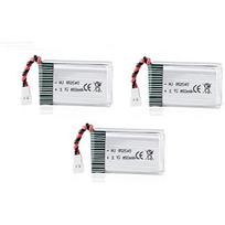 3 įkraunamų LiPo baterijų rinkinys 3,7 V 850 mAh, skirtas Syma X5SC X5SW kvadrokopteriams | Didelio našumo | 48,5 x 29,5 x 14,5 mm | Sidabrinės sidabras