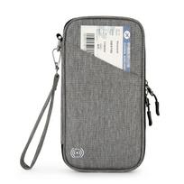 Hot Style Water-Resistant RFID Passport Holder: Multifunctional Large Capacity Family Travel Organizer pilka spalva