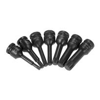 Triple   Spline Bit Socket Set, 3/8inch Drive 7 Piece   Sizes (5mm 6mm 7mm 8mm 10mm 12mm 14mm) with Sturdy Storage Case, for Hvyduty Aut