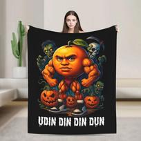 Udin Din Din Dun Udindindindun Halloween Italian Brainrot Meme Blanket Warm Throw Blanket for Adults Winter Home Living Room Bed 100x150cm