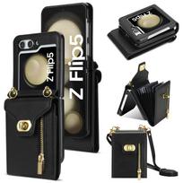 Applicable to Samsung Z Flip7 mobile phone case Z flip4 zipper wallet organ card bag diagonal span protective case 6th generation samsung z flip5 juoda