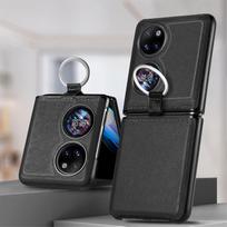Applicable to Huawei P50Pocket folding mobile phone case, lychee pattern ring, anti-drop flip back case protective case, foreign trade P50 Pocket/PocketS juoda