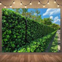 1pc artificial green leaf fence privacy screen - Vivid green leaf design, polyester material, garden decoration (as the picture,100x150cm)