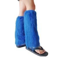 Faux Furs Leg Warmer Winter Warm Furs Boot Cuffs Cover,Party Costumes Shoe Cover 1 karališkos mėlynos spalvos