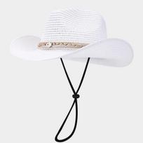 Women'S Summer Vacation Panama Straw Cowboy Hat, Retro Shapeable Brim, Outdoor Travel Sun Protection Cap 56-58