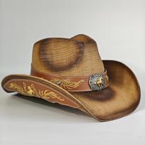 New Feather Belt Patch Straw Cowboy Hat For Women Men – Western Sun Hat For Country Concert Rodeo And Cowgirl Hat 56-58CM