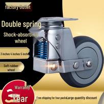 Medium Double Spring Shock Absorbing Swivel Caster Wheel - Soft Rubber TPR, 3, 4, 5 inch 3-inch Single Wheel