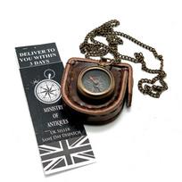 Mini Compass Locket Necklace, Tiny Brass Compass, Compass Pendant, Handmade Gift, gift for her, gift for him, mens gift, Valentines day gift