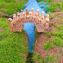 Pasakų sodo miniatiūrinis dervos arkos tiltas su turėklais Rustic Moss Mikro kraštovaizdis Vazoninis medžiaga PASIDARYK pats ornamentai