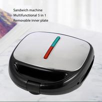 5 in 1 Multifunction Mini Sandwich Maker Sandwich Panini Doughnut Maker Grilled Cheese Machine L white