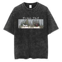 Anime Tokyo Ghoul Ken Kaneki Graphic T Shirt Men Vintage Gothic Tshirts Casual Loose Manga T-Shirt Harajuku Male Cotton T-shirt 3XL