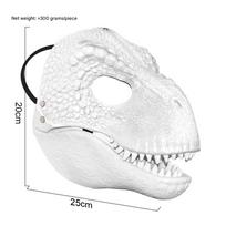 Dažoma balta dinozauro latekso kaukė Adult size balta