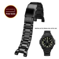 Skirta Casio G-SHOCK Steel Heart Metalinis laikrodžio dirželis GST-W300G 400G S130 GST-B100 GST-210 Kietas nerūdijančio plieno laikrodžio dirželis Priedai 26mm juoda