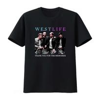 Westlife grupės narių parašų medvilninis juodas marškinėlis Dėkojame už prisiminimus Laisvalaikio mada Unisex Moteriškas 2026 m. vasaros marškinėlis S