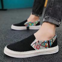 2024 New Autumn Breathable Lazy Man A Step on The Trend of Men's Casual Shoes 39 juoda