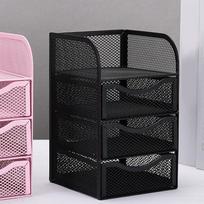Metal Desk Organizer Black Stationery Organizer Pen Container Desktop Organizer  For Home