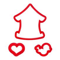 1/5SETS Cake Mold Cake Decoration Party Supplies Cookie Baking Household Products Baking Mold Kitchen Supplies Cartoon House red