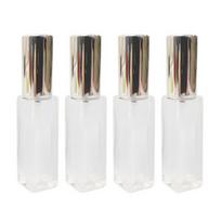 ABM Stiklinis Kvepalų Buteliukas 10ml, Sidabrinis + Skaidrus, 4 Vienetai