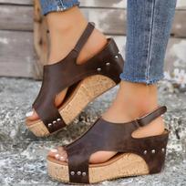 Mid Heel Wedges Plus Size Women's Sandals Platform New Fashion Women's Shoes on Sale 2025 Fashion Dress Outdoor Causal Sandals 35