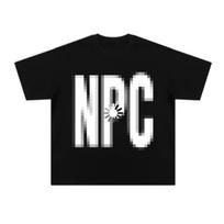 Creative Printed Letter NPC Loaded Mid-Summer Short Sleeve Tshirts Women's Casual Fun Couple T-shirt S