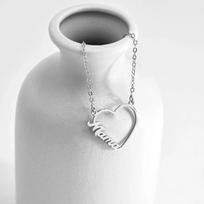 Lemegeton Personalized Heart Name Necklace Custom Triple Hearts Pendant Stainless Steel Jewelry Couple Family Mom Birthday Gifts 35cm&1 name Heart