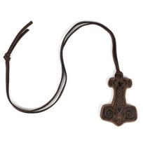 Vikinges Mjolnir Necklace Men Vikinges Amulet Thors Hammer Talismans Necklace Pendant Norses Pagan Jewelry Vikinges Gift šviesiai ruda spalva