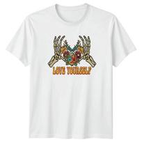 Love Yourself TShirt Floral Skeleton Hands Boho Aesthetic Gift For Her S