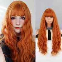 MERISIHAIR sintetinis perukas Gražus ilgas vandens bangavimas rožinis mėlynas geltonas žalias perukas su kirpčiukais Sintetinis perukas Cosplay vakarėlis kasdienai 70CM